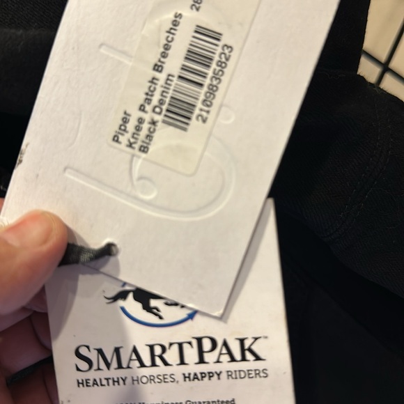 Piper smartpak black denim breeches with knee patch nwt women’s - Picture 7 of 7